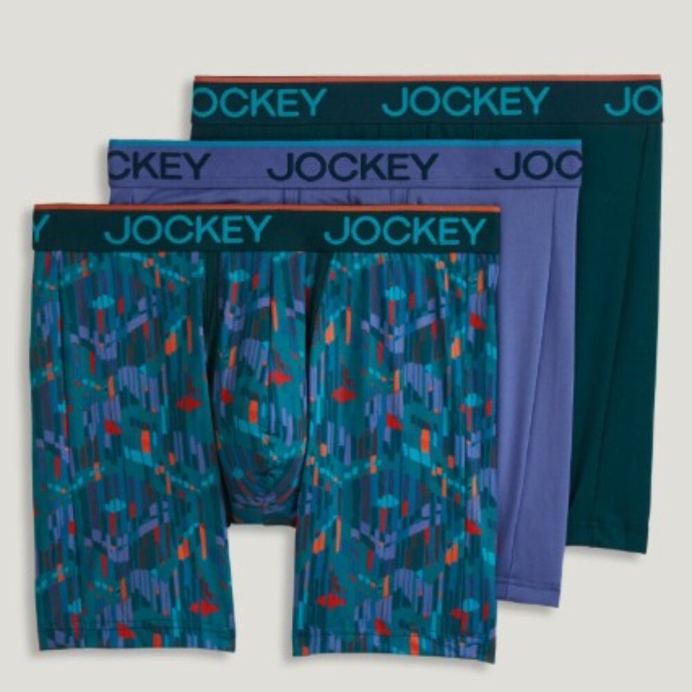 Men's Jockey® 3-Pack Chafe Proof Pouch Microfiber 6" Boxer Brief - Large - NIB